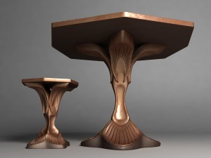 table and stool 3D मॉडल