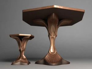 st&oacute;ł i stołek Model 3D