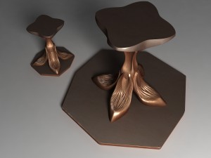 table and stool 3D मॉडल