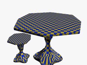 table and stool 3D मॉडल