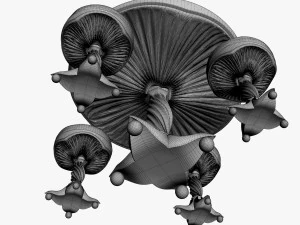 round table and stools 3D Model