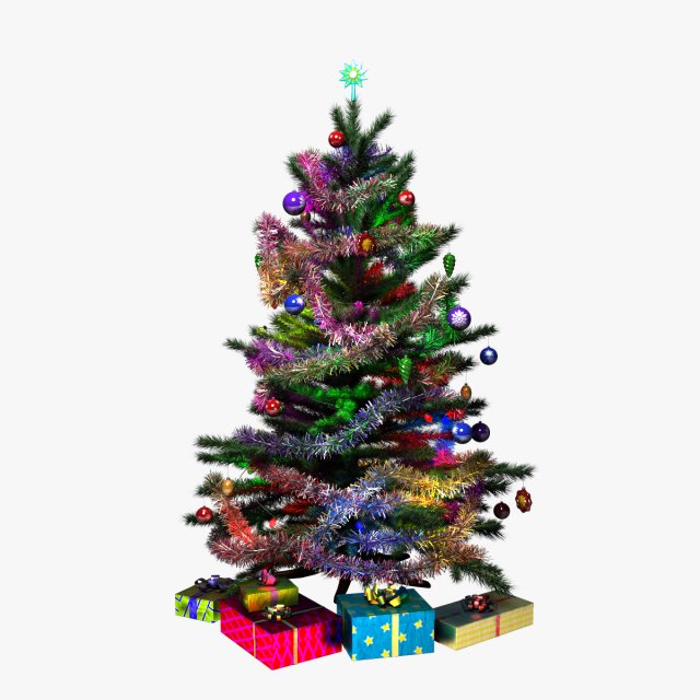 christmas tree 3D Model .c4d .max .obj .3ds .fbx .stl .blend