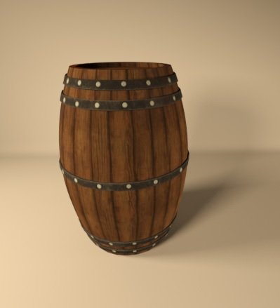 woodbarrel 3D Модель .c4d .max .obj .3ds .fbx .stl .blend 