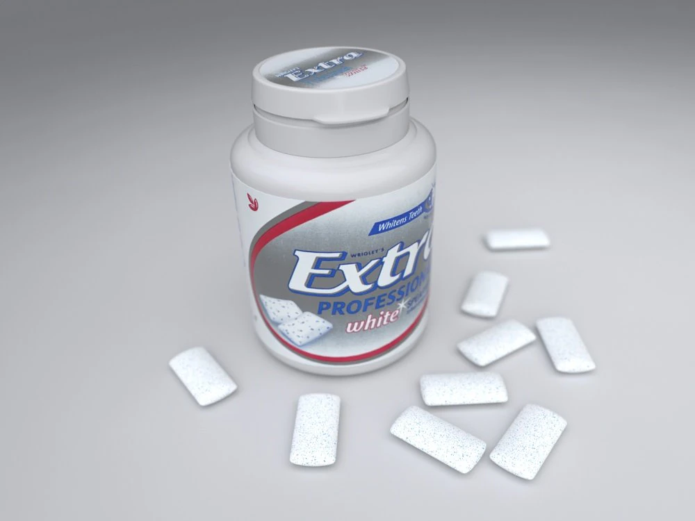 chewing gum bottle 3D Model .c4d .max .obj .3ds .fbx .stl .blend