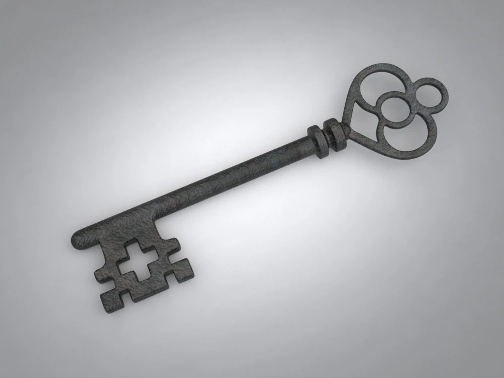 medieval key 3D Model .c4d .max .obj .3ds .fbx .stl .blend 