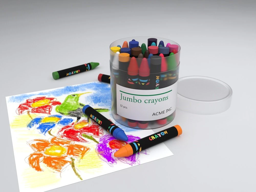 jumbo crayons 3D Model .c4d .max .obj .3ds .fbx .stl .blend 