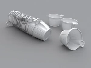 plastic cup with handle 3D Model