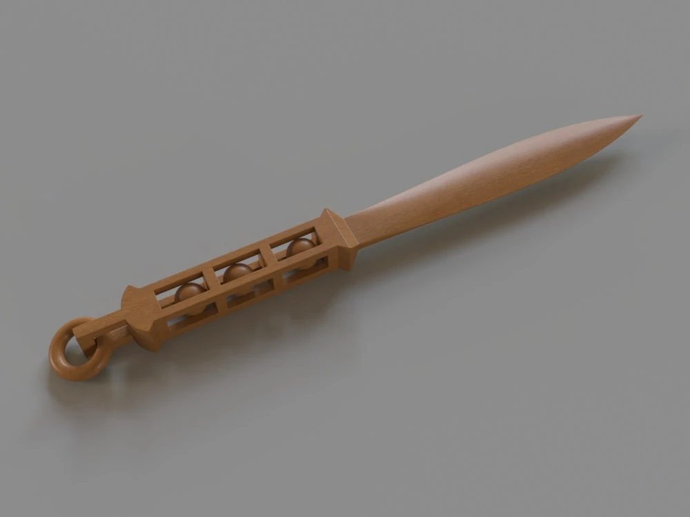 wood knife 3D Model .c4d .max .obj .3ds .fbx .stl .blend 
