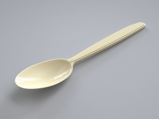 Dinner spoon 3D Model .c4d .max .obj .3ds .fbx .stl .blend 