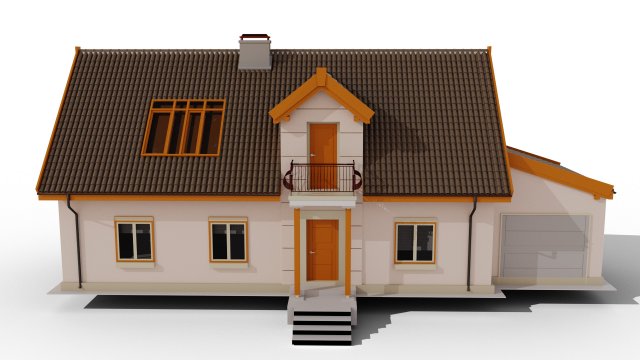 family house 3D 모델 .c4d .max .obj .3ds .fbx .stl .blend 