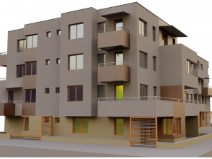 modern block of flats Model 3D