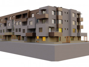 modern block of flats Model 3D