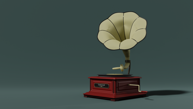 gramophone 3D 模型 .c4d .max .obj .3ds .fbx .stl .blend 