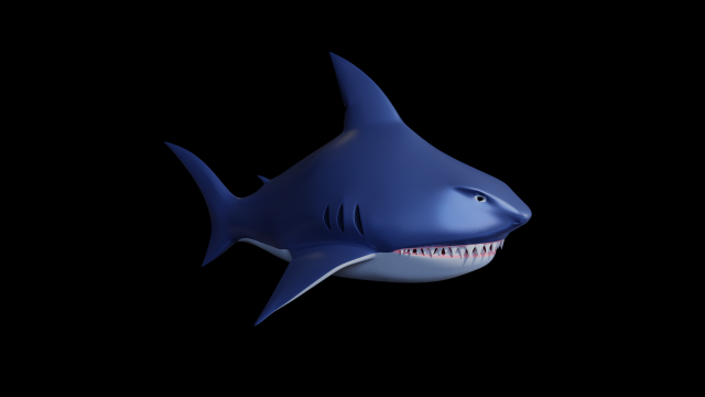 stylized shark 3D 모델 .c4d .max .obj .3ds .fbx .stl .blend 