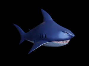 stylized shark Model 3D