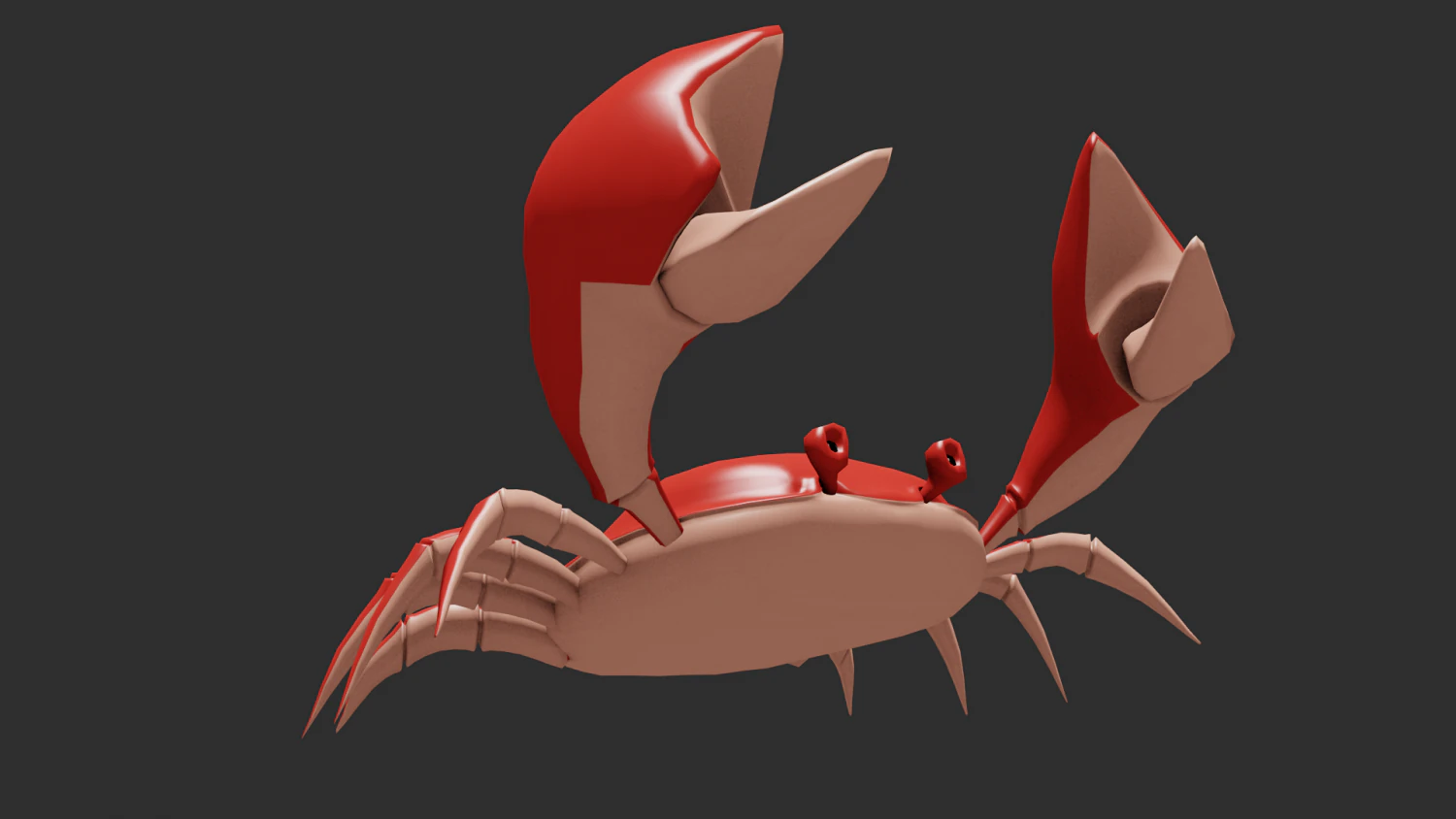 crab low poly 3D Model .c4d .max .obj .3ds .fbx .stl .blend 