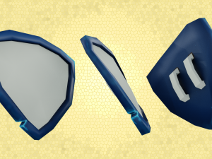 stylized low poly sword and shield 3D 模型