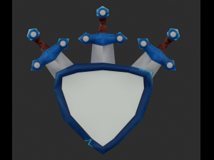 stylized low poly sword and shield 3D 模型