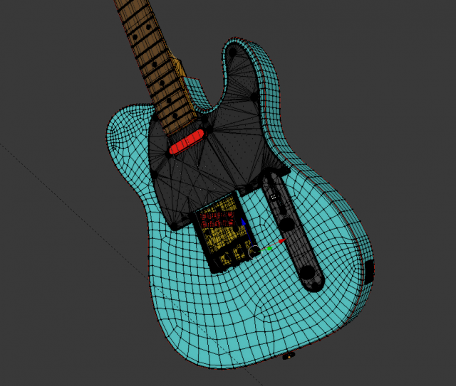 fender guitar 3D Модель .c4d .max .obj .3ds .fbx .stl .blend 