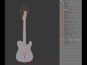 fender guitar 3D Модель