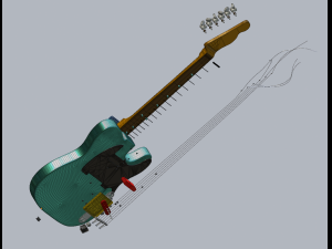 fender guitar 3D Модель