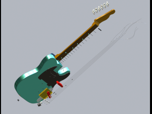 fender guitar 3D Модель