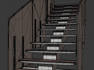 stairs with glass Model 3D