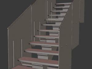 stairs with glass Model 3D