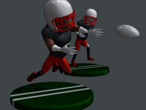 american footballer styled Modello 3D