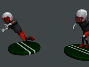 american footballer styled Modello 3D