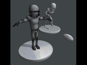 american footballer styled Modello 3D