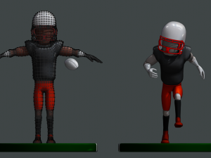 american footballer styled Modello 3D