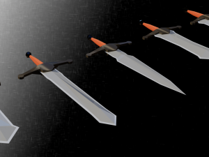 low poly swords Model 3D