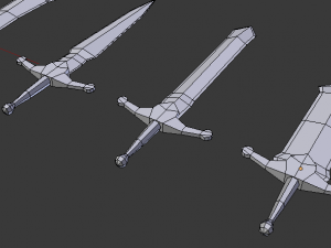 low poly swords Model 3D