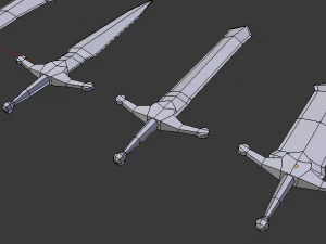 낮은 폴리 칼 3D 모델