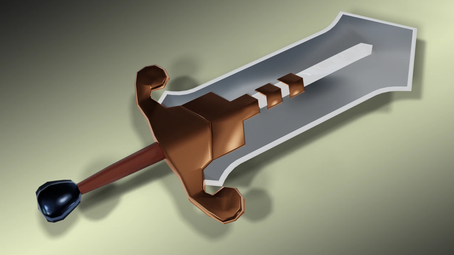 broad sword 3D Model .c4d .max .obj .3ds .fbx .stl .blend