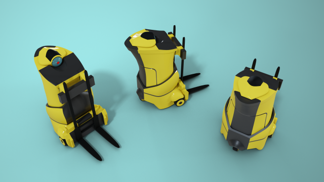 warehouse automated forklift 3D Model .c4d .max .obj .3ds .fbx .stl .blend 