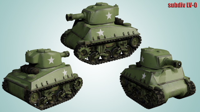 mini sherman tank Modèle 3D .c4d .max .obj .3ds .fbx .stl .blend 