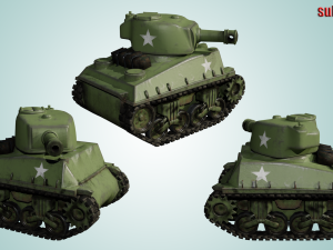 mini sherman tank Modèle 3D