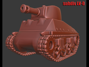 mini sherman tank Modèle 3D