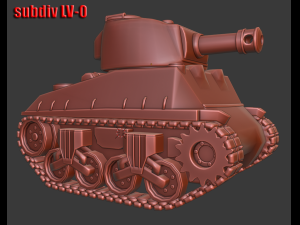 mini sherman tank Modèle 3D