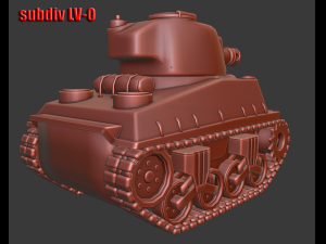 mini sherman tank Modèle 3D