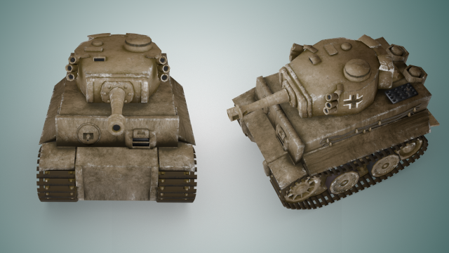 mini tiger tank 3D Model .c4d .max .obj .3ds .fbx .stl .blend 