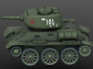 miini t34 tank 3D Model