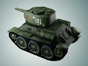 miini t34 tank 3D Model