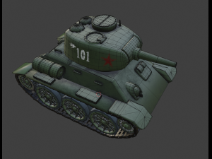 miini t34 tank 3D Model