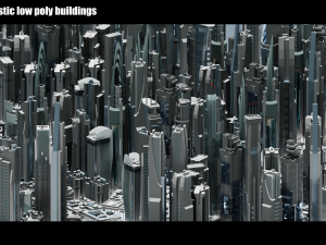 35 futuristic lowpoly buildings vol1 3D Model