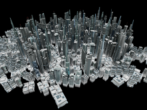 35 futuristic lowpoly buildings vol1 3D Model