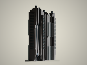 35 futuristic lowpoly buildings vol1 3D Model