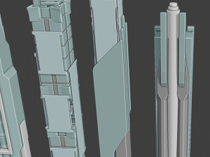 35 futuristic lowpoly buildings vol1 3D Model